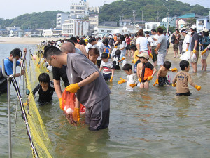 魚のつかみ取り大会